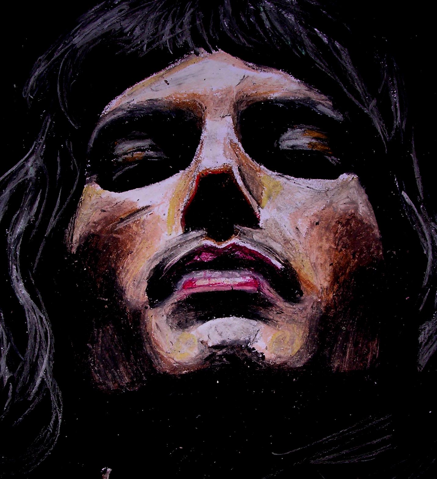 Freddie in oil pastels (old Art AS-level work) 